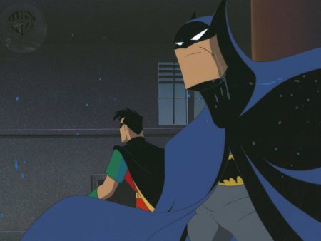 Batman The Animated Series Original Production Cel with Matching Drawing: Batman Online Hot Sale