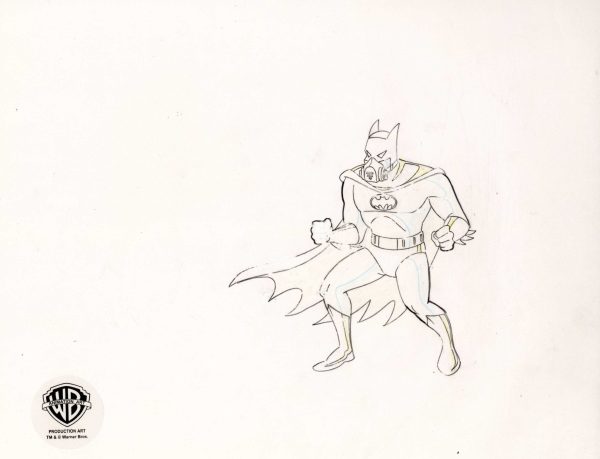 Batman The Animated Series Original Production Cel On Original Background with Matching Drawing: Batman and Joker Cheap