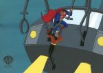 Superman the Animated Series Original Production Cel on Original Background: Superman and Aquaman Supply