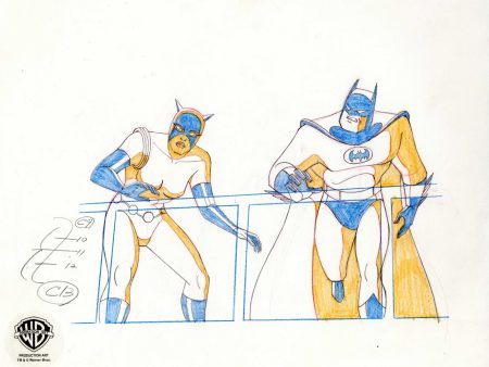 Batman The Animated Series Original Production Drawing: Batman and Catwoman Fashion