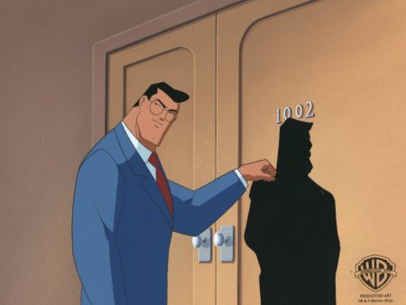 Superman the Animated Series Original Production Cel on Original Background: Clark Kent Discount