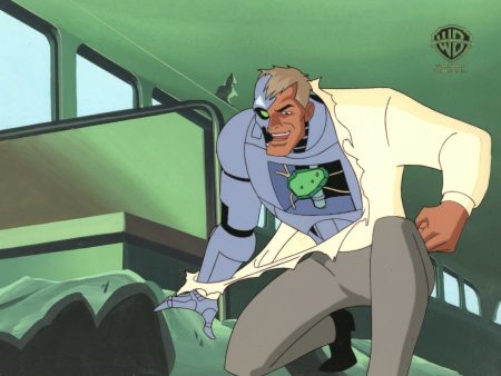 Superman the Animated Series Original Production Cel on Original Background: Metallo Online Hot Sale