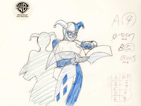 Batman The Animated Series Original Production Drawing: Harley Quinn For Sale