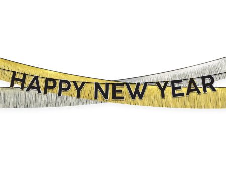 Happy New Year Tinsel Garland and Letter Banner Kit Decorations on Sale