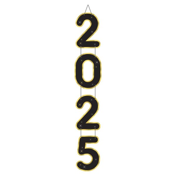 2025 New Year’s Jumbo Hanging Decoration 60in X 10in Cheap