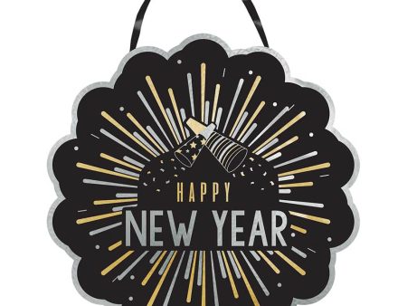 Happy New Year Hot Stamped Hanging Sign 12.5in x 12.2in Online