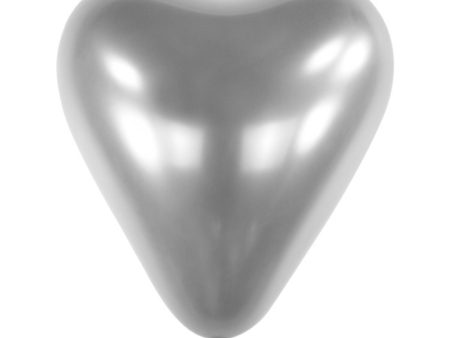 Platinum Satin Luxe Heart Latex Balloon 12in, 50pcs Discount