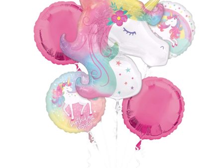 Enchanted Unicorn Balloon Bouquet 5pcs Online Sale