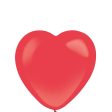 Apple Red Heart Standard Latex Balloons 50pcs Sale