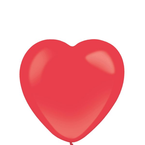 Apple Red Heart Standard Latex Balloons 50pcs Sale