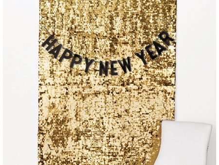 Happy New Year Paillette Backdrop Set 72in x 48in For Cheap