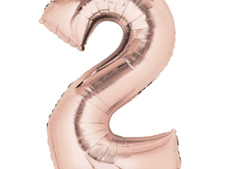 Rose Gold Number 2 SuperShape Foil Balloon 55x83cm Online