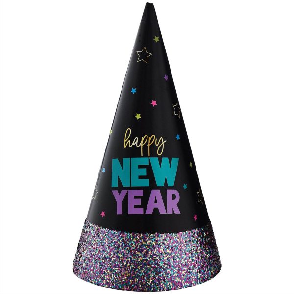 Starlight Colourful Glitter Dipped Cone Hat 9inch on Sale