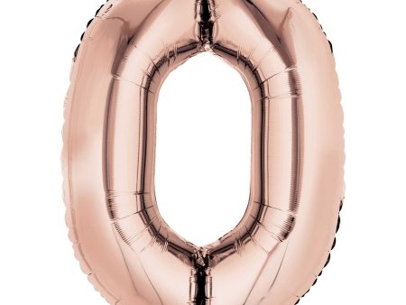 Number 0 Rose Gold SuperShape Balloon 66x88cm Supply