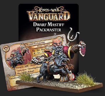 Kings Of War: Vanguard Dwarf Mastiff Packmaster on Sale