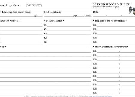 Folklore: The Affliction - Session Encounter Record Pad For Cheap